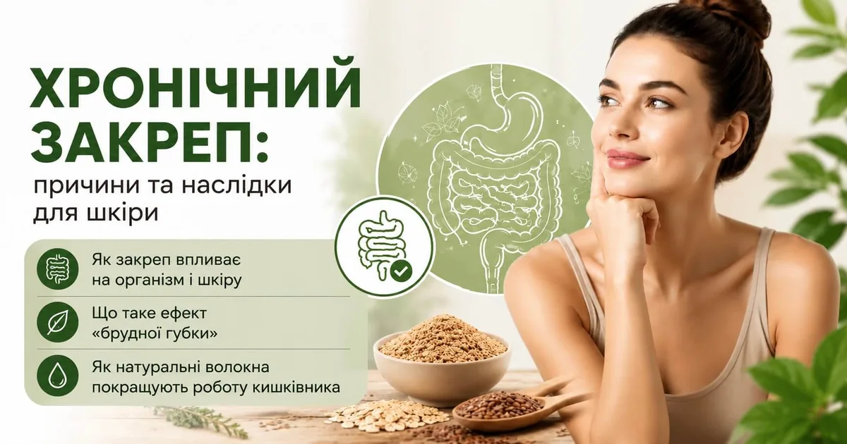 Ефект «брудної губки»: як хронічний закреп руйнує нашу шкіру та знижує енергію